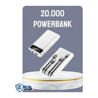 Hızlı Şarj Destekli 20.000mAh Powerbank USB Type-C Lightning LCD