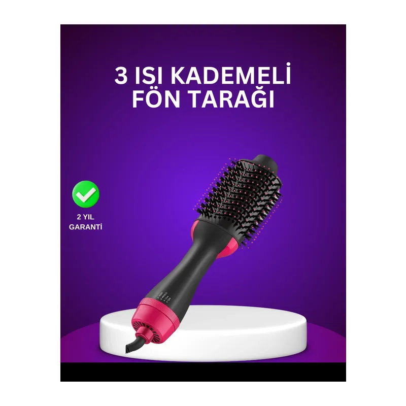 Negatif İyon Teknolojili Saç Kurutma ve Şekillendirme Fırçası