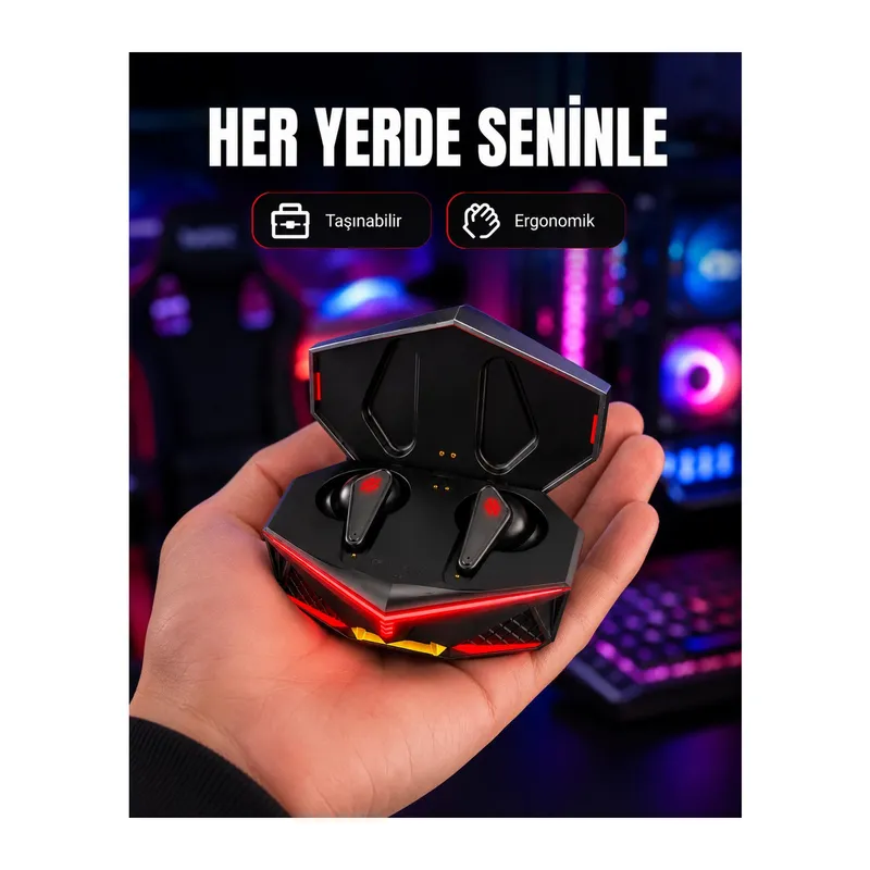 Kablosuz Bluetooth Gaming Kulaklık Suya Dayanıklı Yeni Nesil