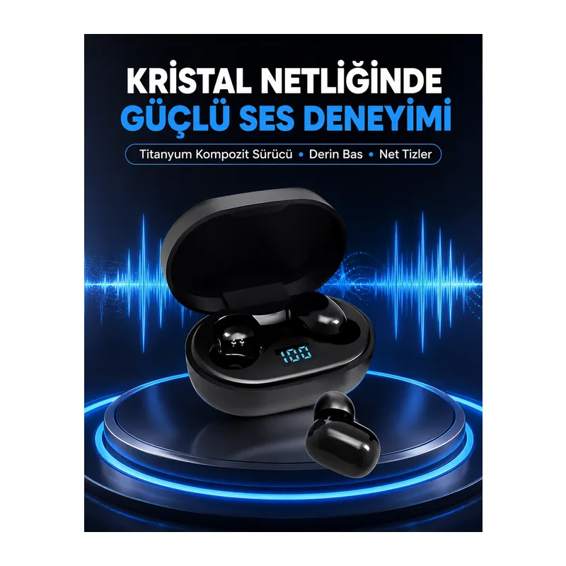 Titanyum Hoparlörlü Kablosuz Bluetooth Kulaklık Yeni Nesil