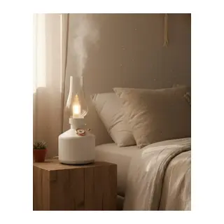 Vintage Dekoratif Gaz Lambası Görünümlü Aromaterapi Difüzör 1200 mAh USB Şarjlı