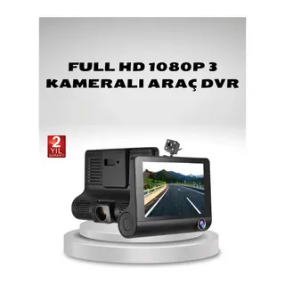 Araç Kamerası 3’lü Full HD DVR 1080P Gece Görüşlü ve G-Sensörlü