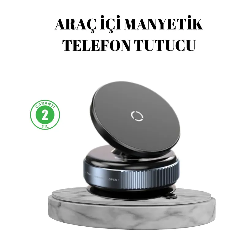 Vakumlu Vantuzlu Mıknatıslı Telefon Tutucu 360 Derece Döner