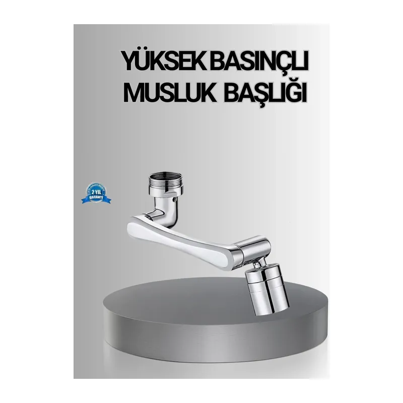 1080° Dönebilen Musluk Başlığı Robotik Kol Havalandırıcı Çok Yönlü Su Yönlendirme