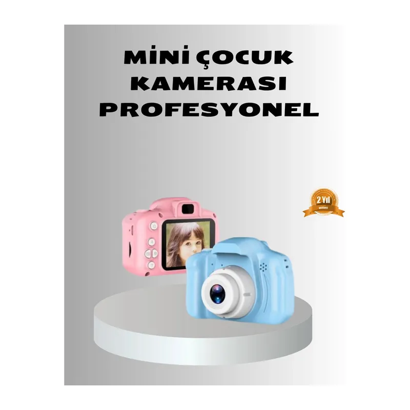 8MP Mini Çocuk Fotoğraf Makinesi – Pembe Ses Kaydı Özellikli