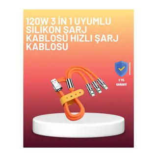 Çinko Alaşımlı Uçlu 120 W Şarj Kablosu – Dolaşmaya Dayanıklı 1,2 m USB Kablo
