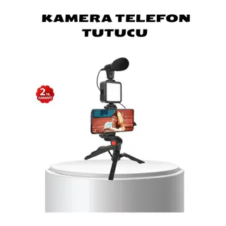 Video Çekim Kiti Tripod LED Işık Harici Mikrofon ve Bluetooth Kumanda Seti