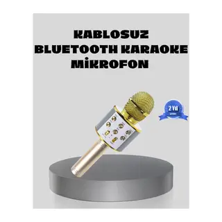 Bluetooth Karaoke Mikrofon Şarjlı Uzun Pil Ömürlü Çok Fonksiyonlu