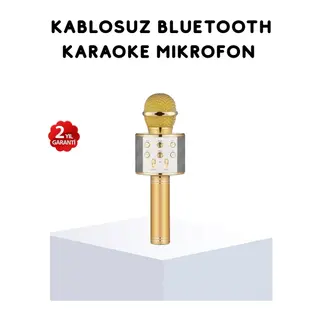 Karaoke Mikrofonu Bluetooth USB AUX Girişli Yankı Efektli