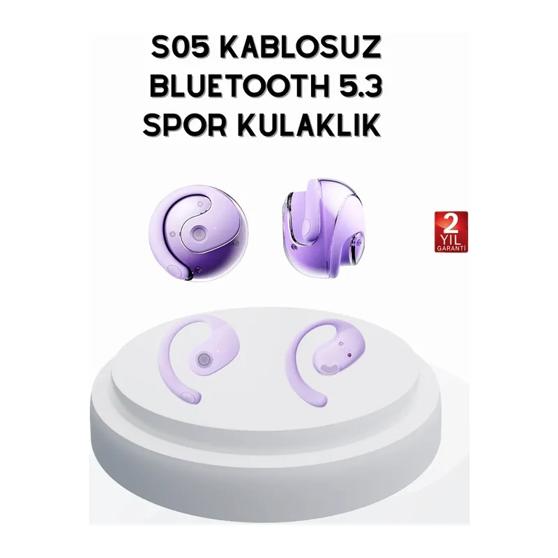 S05 Bluetooth 5.3 Kulaklık IPX4 Su Geçirmez Hızlı Eşleşme Güçlü Stereo Ses