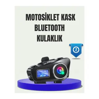 IP65 Suya Dayanıklı Kask Bluetooth Kulaklık LCD Ekranlı