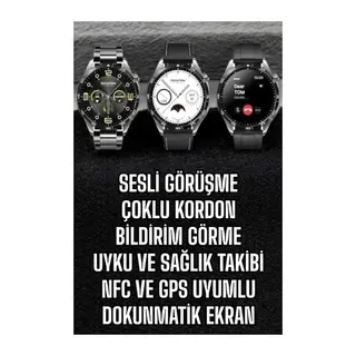 Akıllı Saat Titreşimli Amoled Ekran Uyku ve Sağlık Takibi Sesli Görüşme