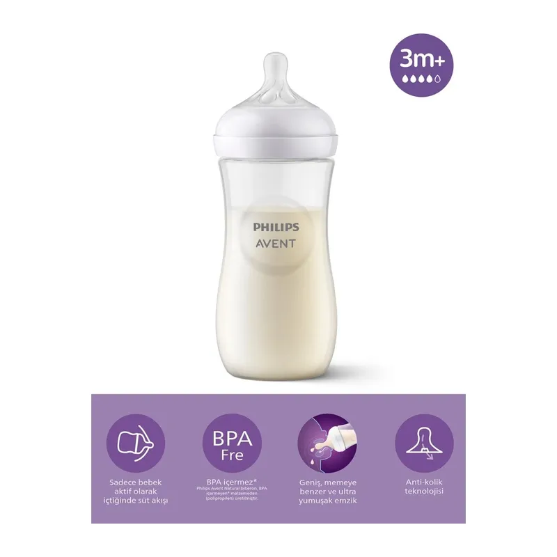Doğal Tepkili Natural Response PP Biberon 330 ml 3+ Ay