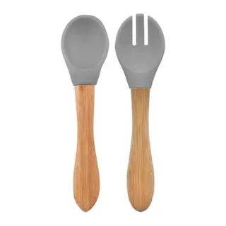 Mama Kaşığı ve Çatal Seti Powder Grey