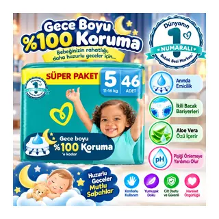 Aktif Bebek Süper Paket Bebek Bezi 5 Beden 46 Adet
