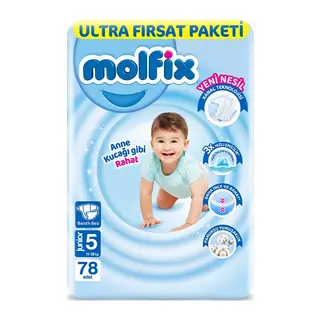 Bebek Bezi Ultra Fırsat Paketi 5 Beden 11-18 Kg 78 Adet
