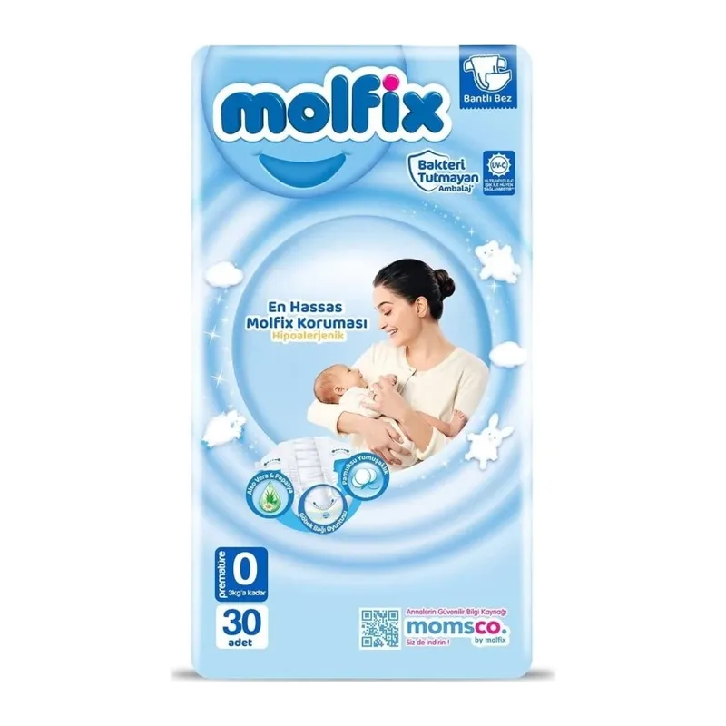 Premature Bebek Bezi 0 Beden 0-3 Kg 30 Adet