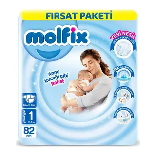 Bebek Bezi Fırsat Paketi 1 Beden 2-5 Kg 82 Adet