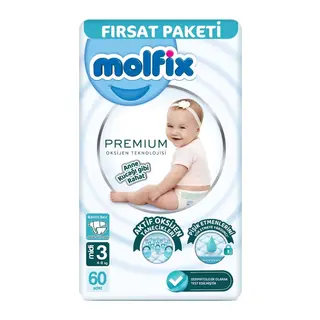 Premium Bebek Bezi Fırsat Paketi 3 Beden 4-9 Kg 60 Adet