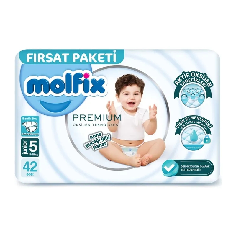 Premium Bebek Bezi Fırsat Paketi 5 Beden 11-18 Kg 42 Adet