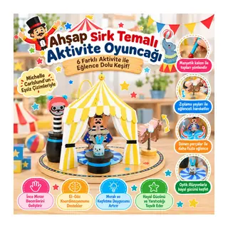 Ahşap Sirk Temalı Aktivite Oyuncağı