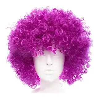 Koyu Mor Renk Violet Afro Bonus Saç Peruk