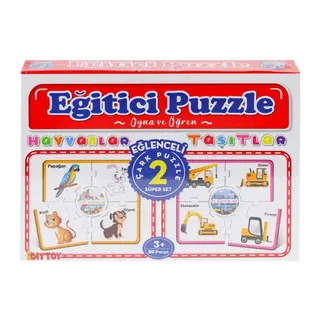 7196 Çark Puzzle Hayvanlar Taşıtlar 60 Parça