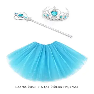 Kostüm Seti 3 Parça (Tütü Etek + Taç + Asa)