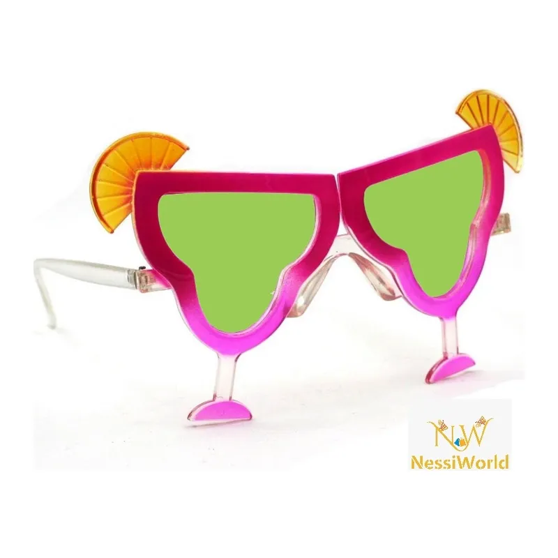 Margarita Bardak Şeklinde Parti Gözlüğü Pembe 16x8 cm