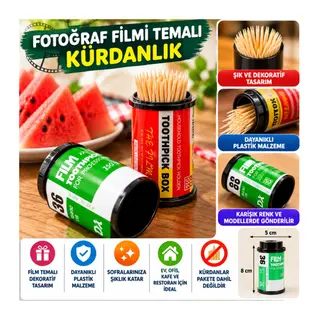 Dörtgen Fotoğraf Filmi Şeklinde Kürdanlık Kürdan Tutucu Kutu