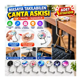 Masaya Takılabilen Çanta Askısı Çanta Tipi Pratik Metal Çanta Kanca