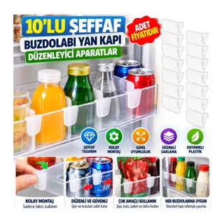 10'luŞeffaf Buzdolabı Yan Kapı Düzenleyici Buzdolabı Dolap İçi Bölümleyici Aparatlar