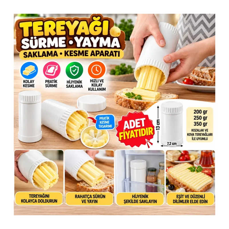 Tereyağı Sürme, Yayma, Saklama, Kesme Aparatı, Tereyağlık