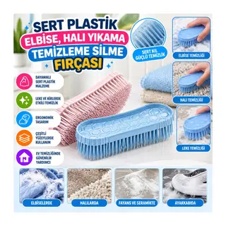 Sert Plastik Elbise, Halı Yıkama Temizleme Silme Fırçası TP-111 (adet fiyatıdır)