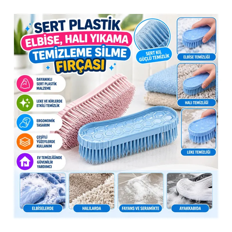 Sert Plastik Elbise, Halı Yıkama Temizleme Silme Fırçası TP-111 (adet fiyatıdır)