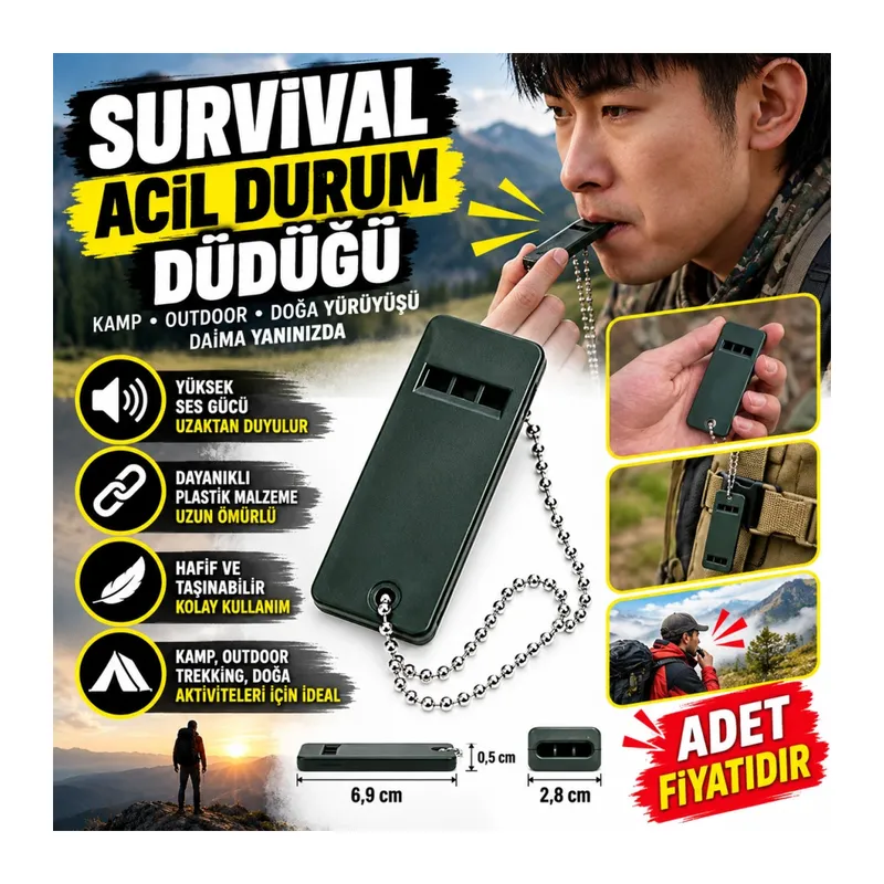 Kamp Outdoor Yaşam Yüksek Sesli Acil Durum Survival Plastik Düdük(adet fiyatıdır)