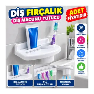 Banyo Diş Macunu Diş Fırçası Tutacağı Bardağı Fırçalık Stand