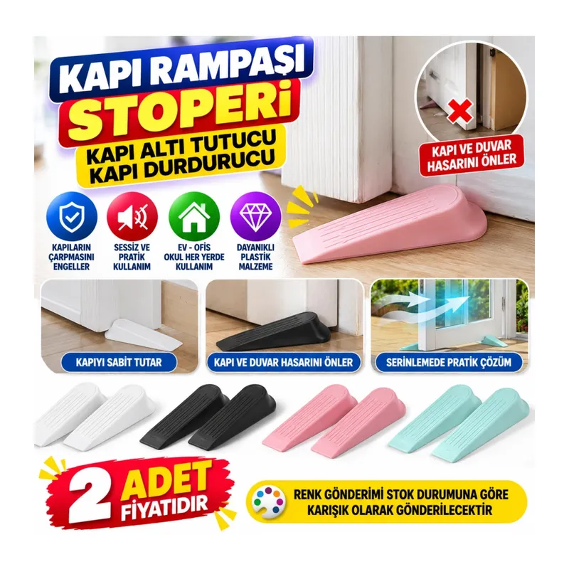 Kapı Rampası Stoperi Kapı Altı Tutucu Kapı Durdurucu (2 Adet)