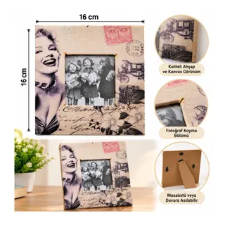 Marilyn Monroe Tasarım Ahşap Resim Fotoğraf Çerçevesi