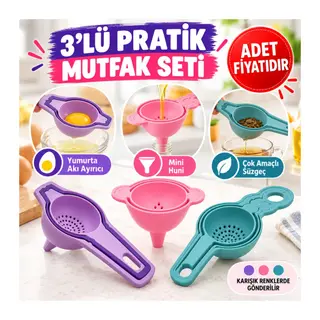 Pratik Yumurta Süzgeci Mini Süzgeç Huni Seti Hepsi Bir Arada(adet fiyatıdır)