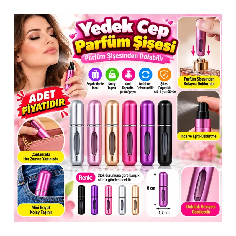 Parfüm Şişesinden Dolabilir Yedek Cep Parfüm Şişesi Aparatı (adet fiyatıdır)