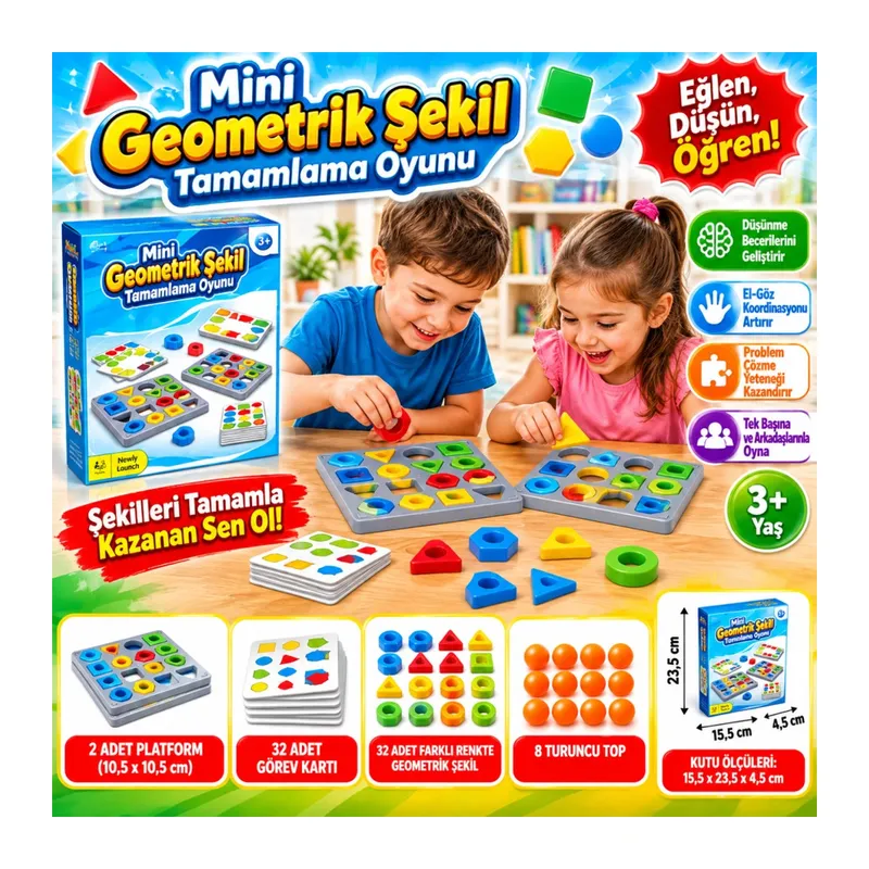 Mini Geometrik Şekil Tamamlama Oyunu