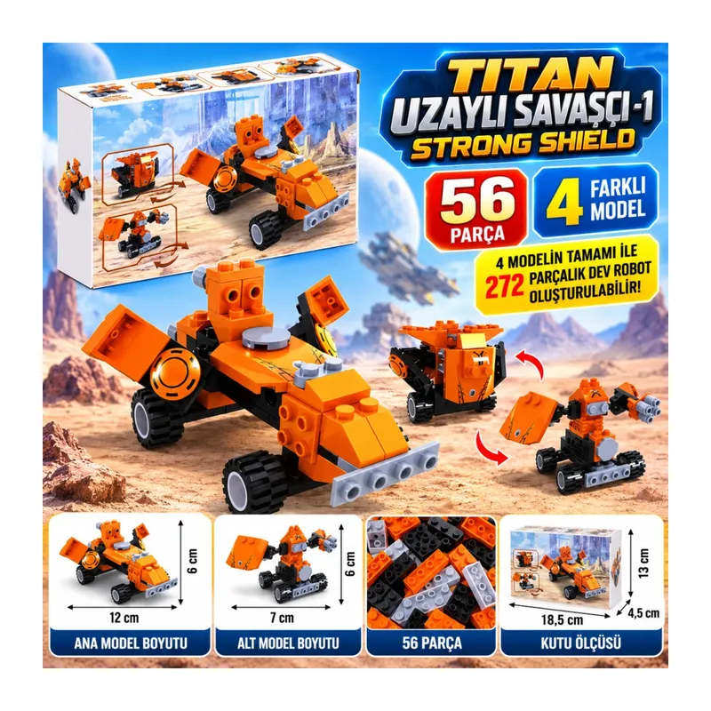 Titan Uzaylı Savaşçı -1 Strong Shield 56 Parça
