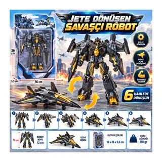 Jete Dönüşen Savaşçı Robot - 6 hamlede robottan savaş jetine dönüşür