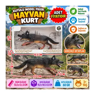 Kutulu Model Figür Hayvan Kurt (adet fiyatıdır)