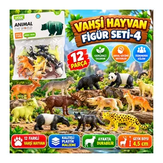 Poşette 12 li Vahşi Hayvan Figür Seti-4