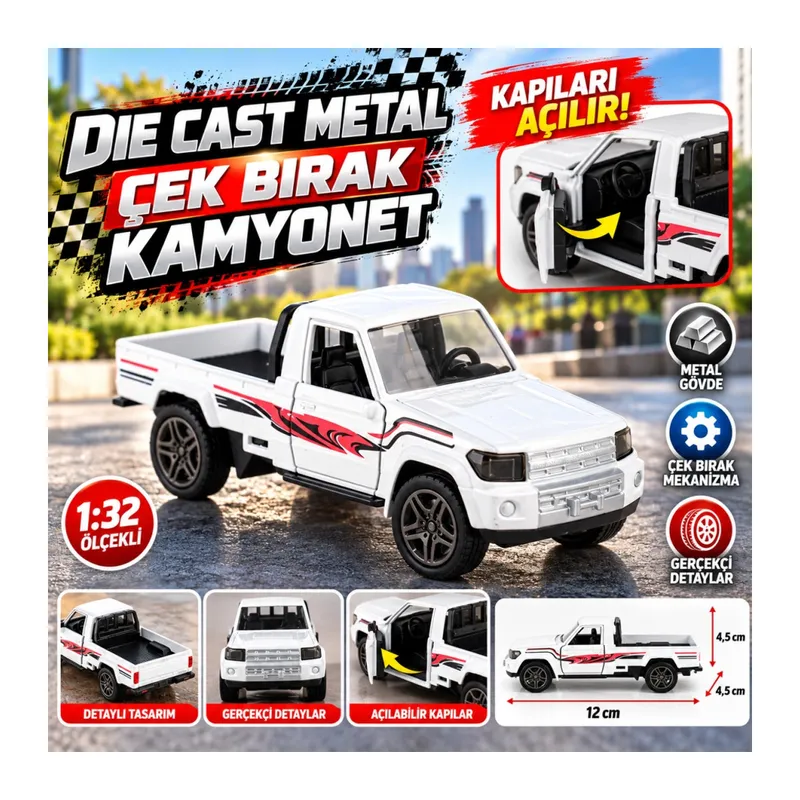 Metal Çek Bırak Beyaz Kamyonet