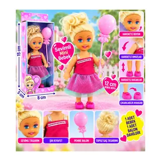 Pembe Balonlu Sarışın Mini Bebek
