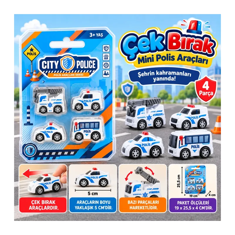 Çek Bırak Mini Polis Araçları