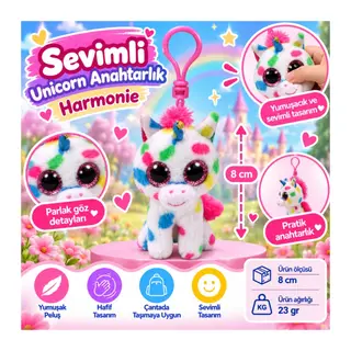 Peluş Unicorn Anahtarlık Harmonie
